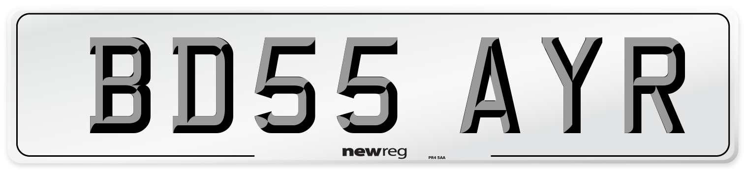 BD55 AYR Number Plate from New Reg